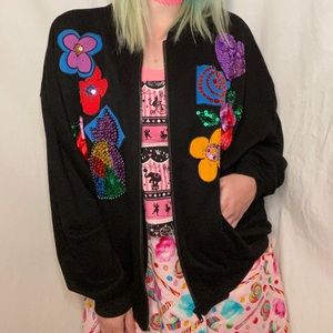 🌹Vintage sequin and flower jacket🌹